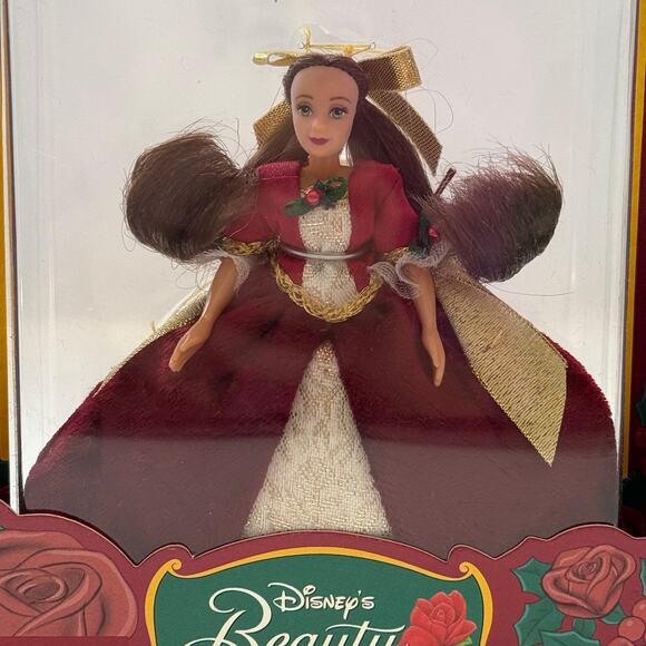Vtg 1998 Disney Beauty and the Beast Belle Petite Holiday Princess Ornament NIB - Picture 2 of 8